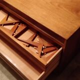 Library modular wall shelf in teak