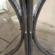Chromed metal and smoked glass table