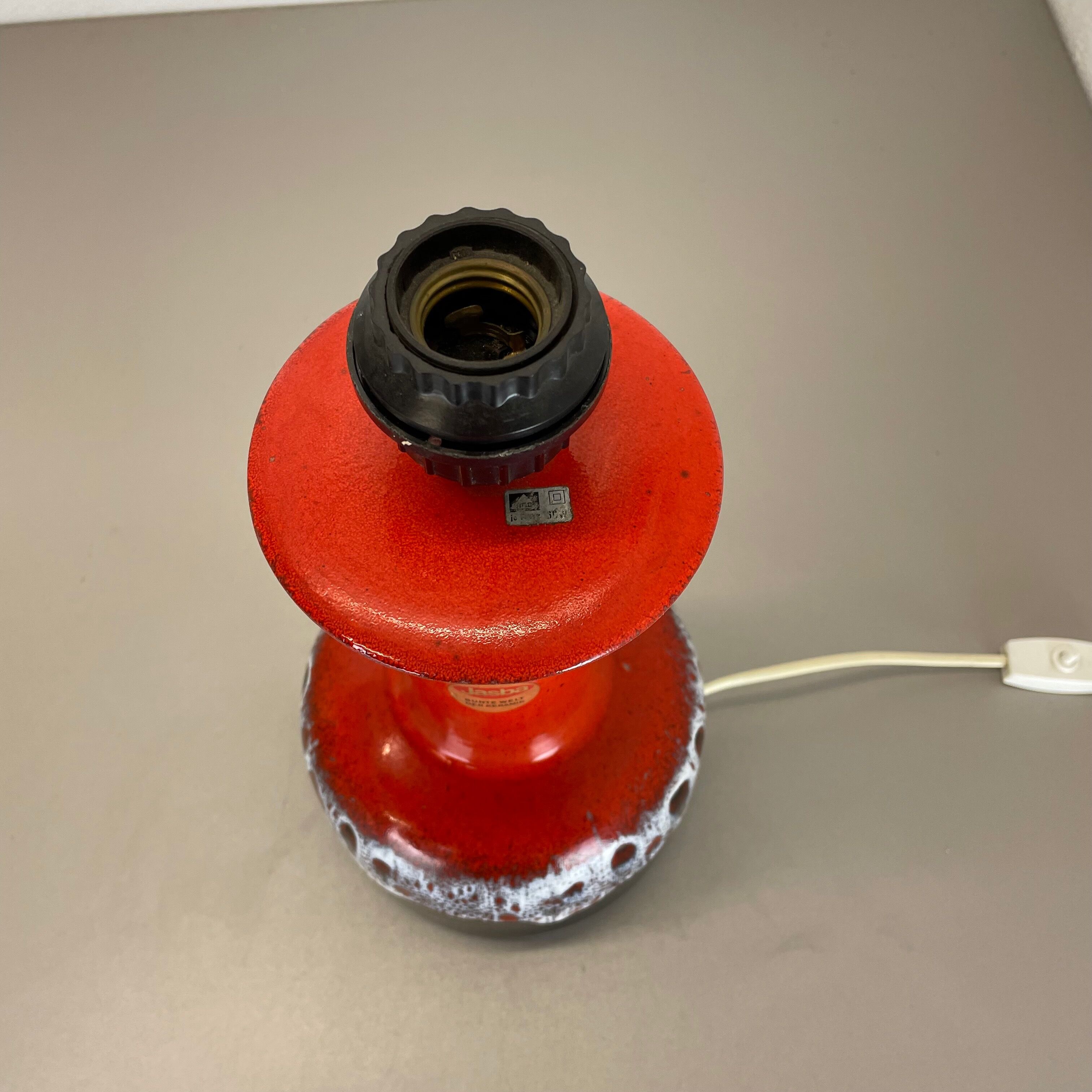 Super Colorful Fat Lava Pottery Table Light Base by Jasba Ceramics Germany 1970s