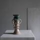 Scalloped ceramic vase candle holder | Latvia | 1970s