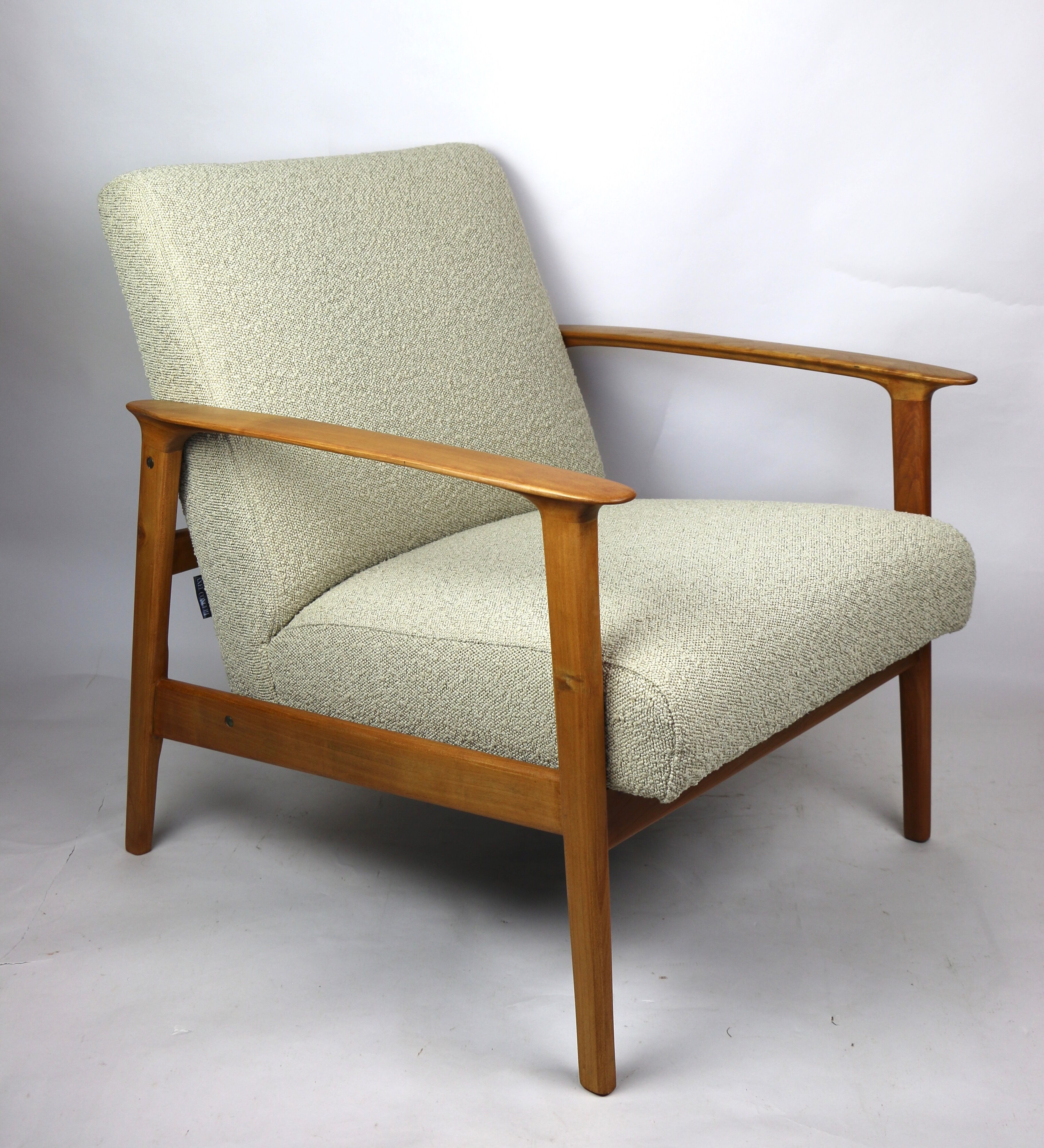 Fauteuil danoise beige en Boucle années 1970