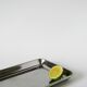 Vintage rectangular stainless steel tray, 1970, 31 x 17.5 cm