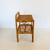 Table d'appoint en rotin, Italie années 60