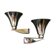 Pair chrome bronze sconces
