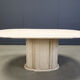 Vintage oval travertine dining table, 1970s