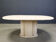 Table à manger ovale en travertin vintage, années 1970