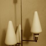 Italian brass and glass small chandelier, Stilnovo period 1950