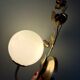 Vintage wall lamp in gold metal and white opaline