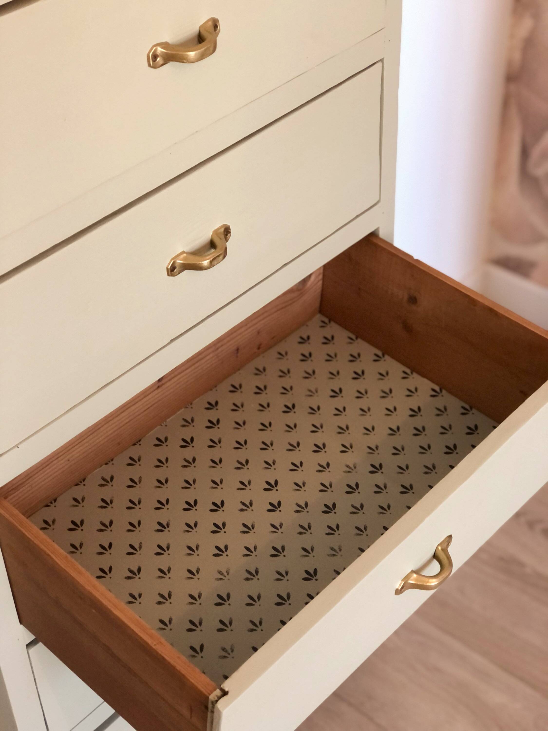 Vintage chiffonier revisited in Artichoke Cream