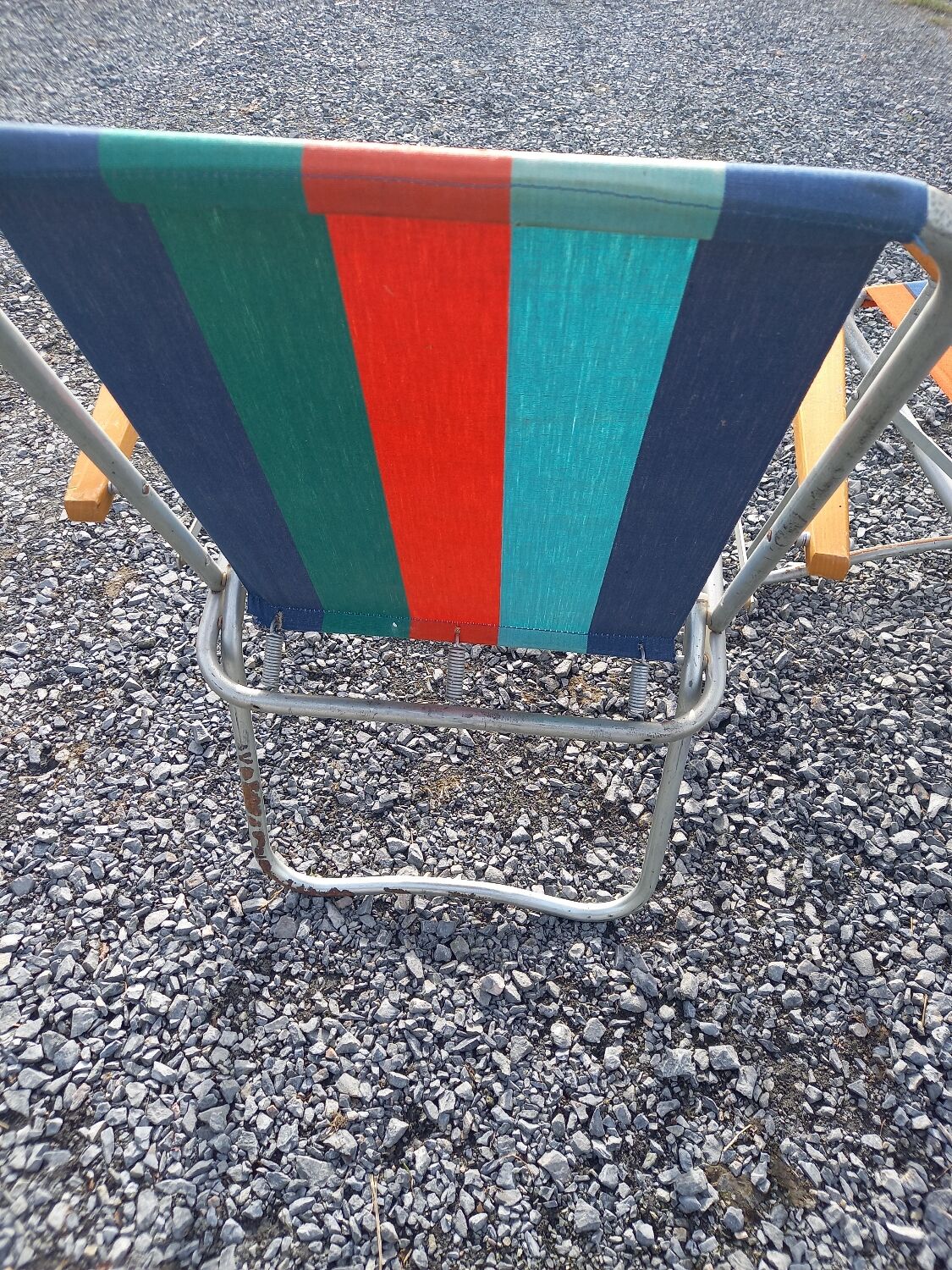 2 folding armchairs camping or beach vintage 1970