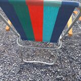2 folding armchairs camping or beach vintage 1970
