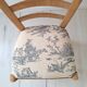 Chaise de campagne en toile de Jouy bleu