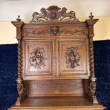 Buffet de pavillon de chasse style Renaissance en chêne massif vers 1850