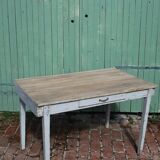 White farm table patinated