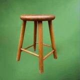 Vintage solid wood stool – 4 legs – Scandinavian style