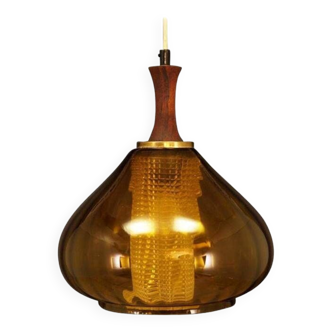 Glass pendant lamp, Danish design, 1970s, production: Denmark