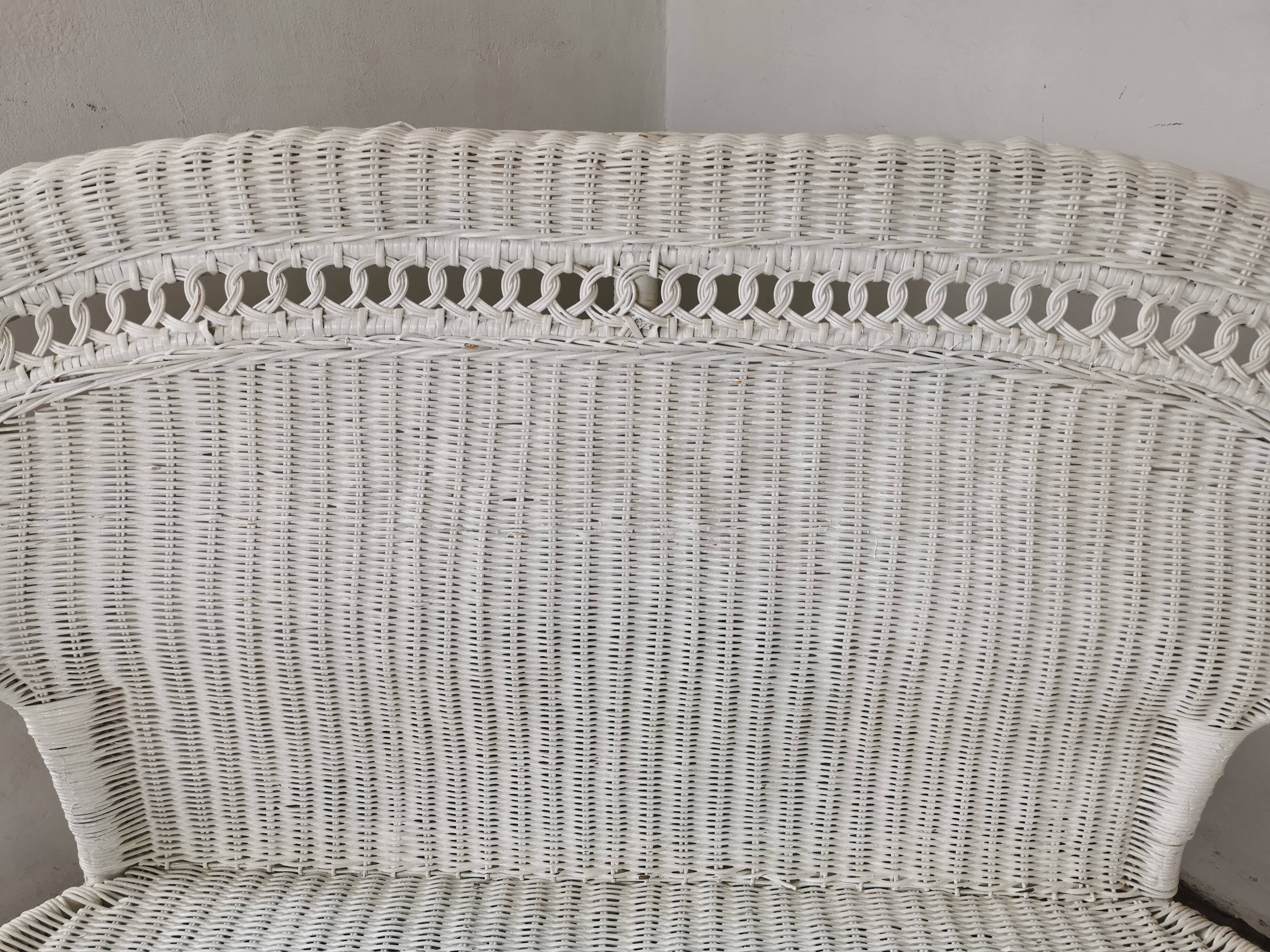 Wicker bench, rattan