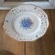 Purple schumann cake display Dish in porcelain bordered gilded old flea