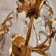 Hand-forged wall lamp gilded with gold leaf and crystals, Italy