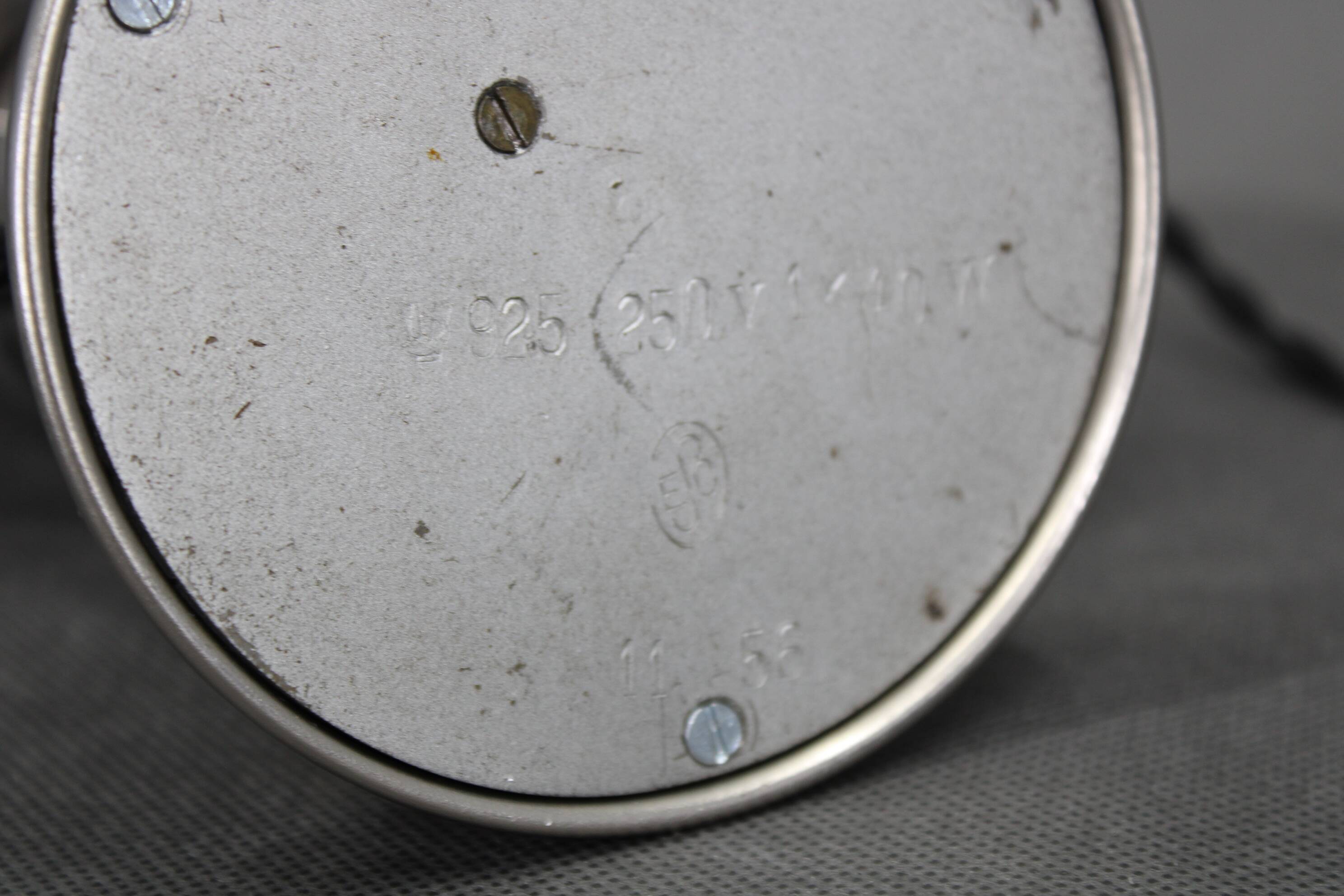 Czechoslovak Art Deco chrome table lamp with metal shade, 1930s