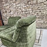 Paire de chauffeuse velour vintage 1970"