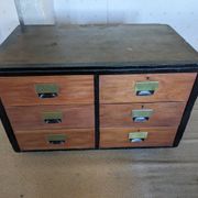 Workshop furniture with drawer units.