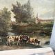 Old painting signed G. Thomas ? Cows at the watering place » (1906)