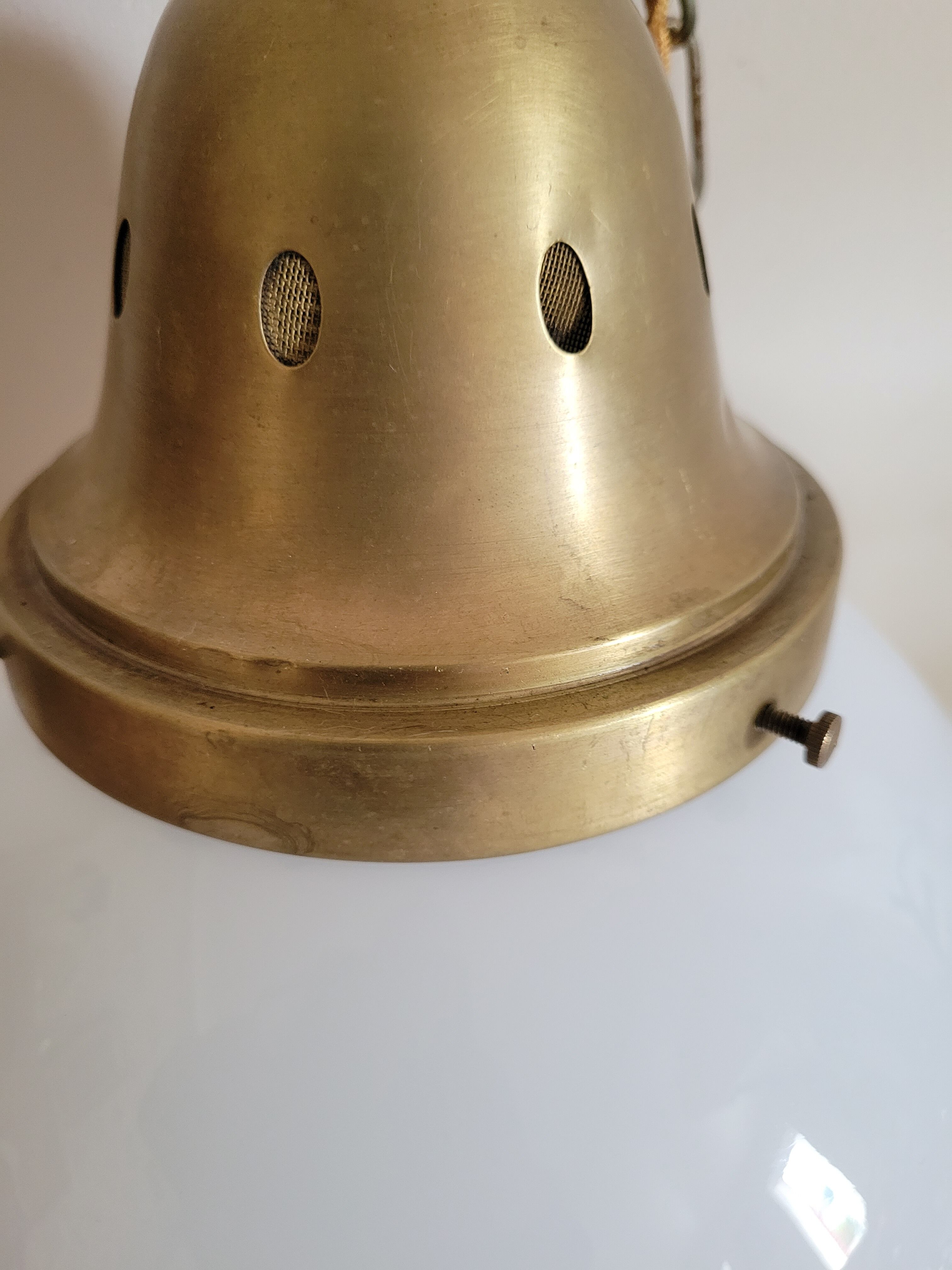 XXL opaline globe hanging lamp