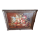 Framed flower bouquet tableau, 19th century.