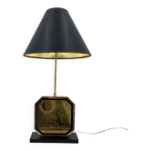 Georges Mathias brass etched table lamp, 1970s
