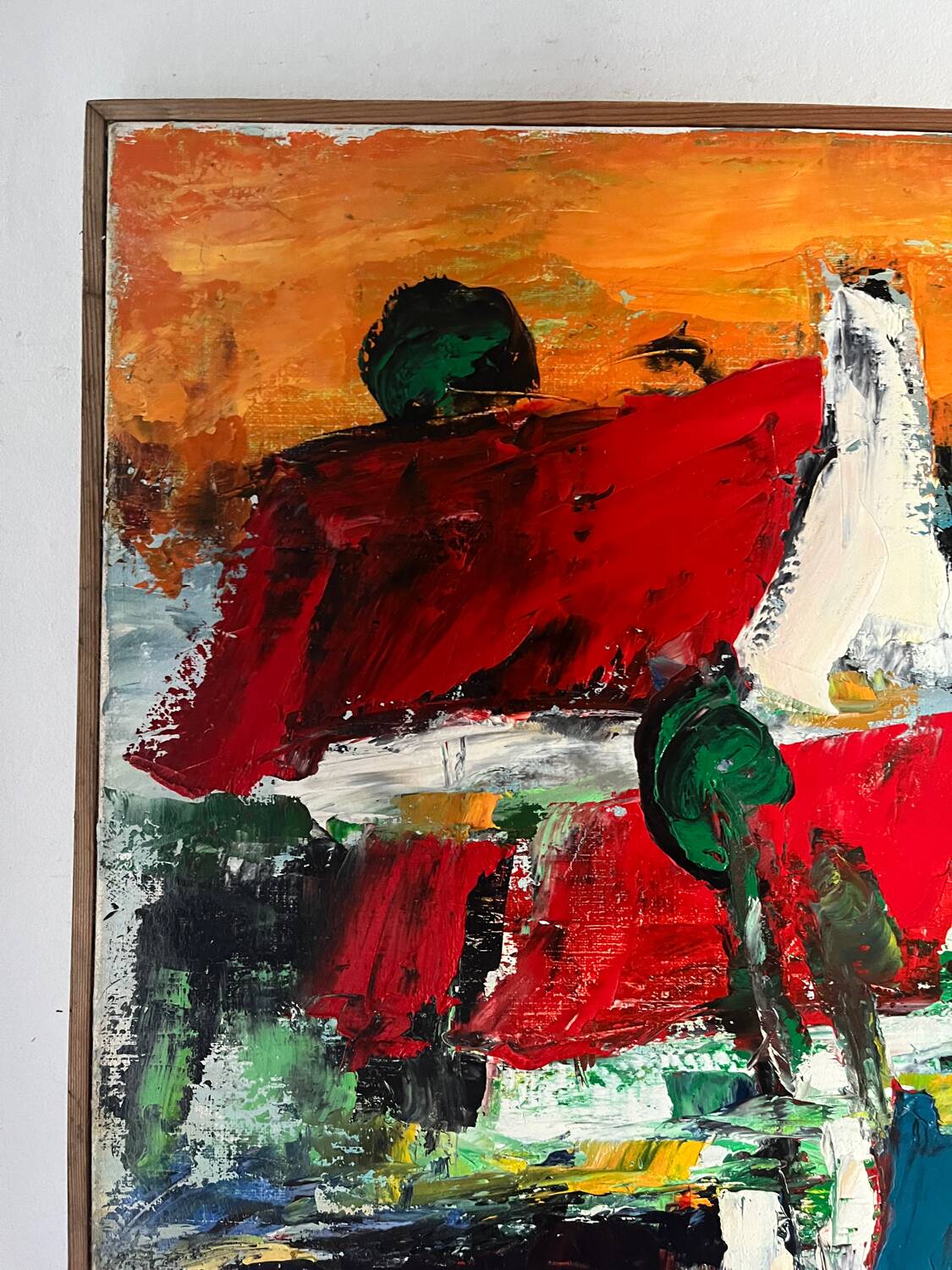 The colored roofs, knife technique, signed