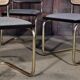 Lot de 4 chaises pied doré B32 Marcel Breuer