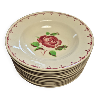 Deep plates Badonviller pink Digoin