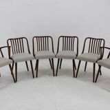 1960s Antonin Suman Set of Six Beech Dining Chairs, Restored