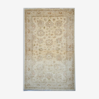 Cream Wool Rug Handmade Ziegler Carpet 83x188cm