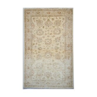 Tapis Ziegler en laine de couleur crème fait main 83x188cm