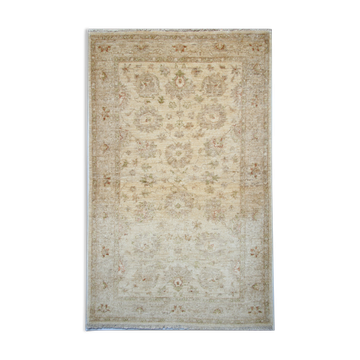 Cream Wool Rug Handmade Ziegler Carpet 83x188cm