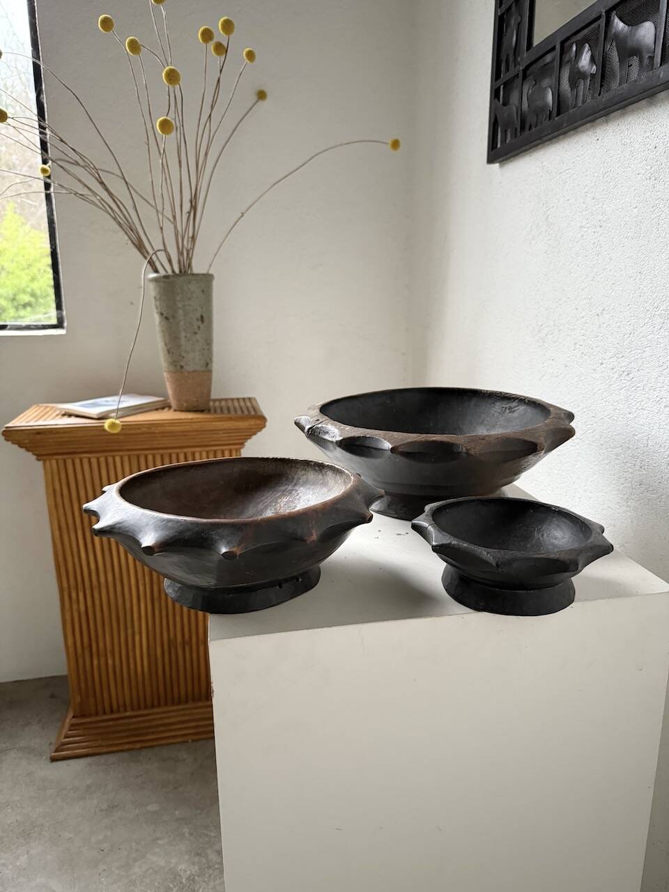 Brutalist wooden dishes, Savoyard popular art.