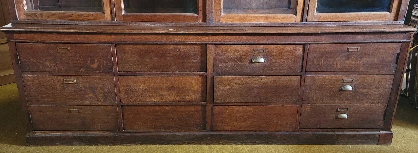 Large, generously sized solid oak display case