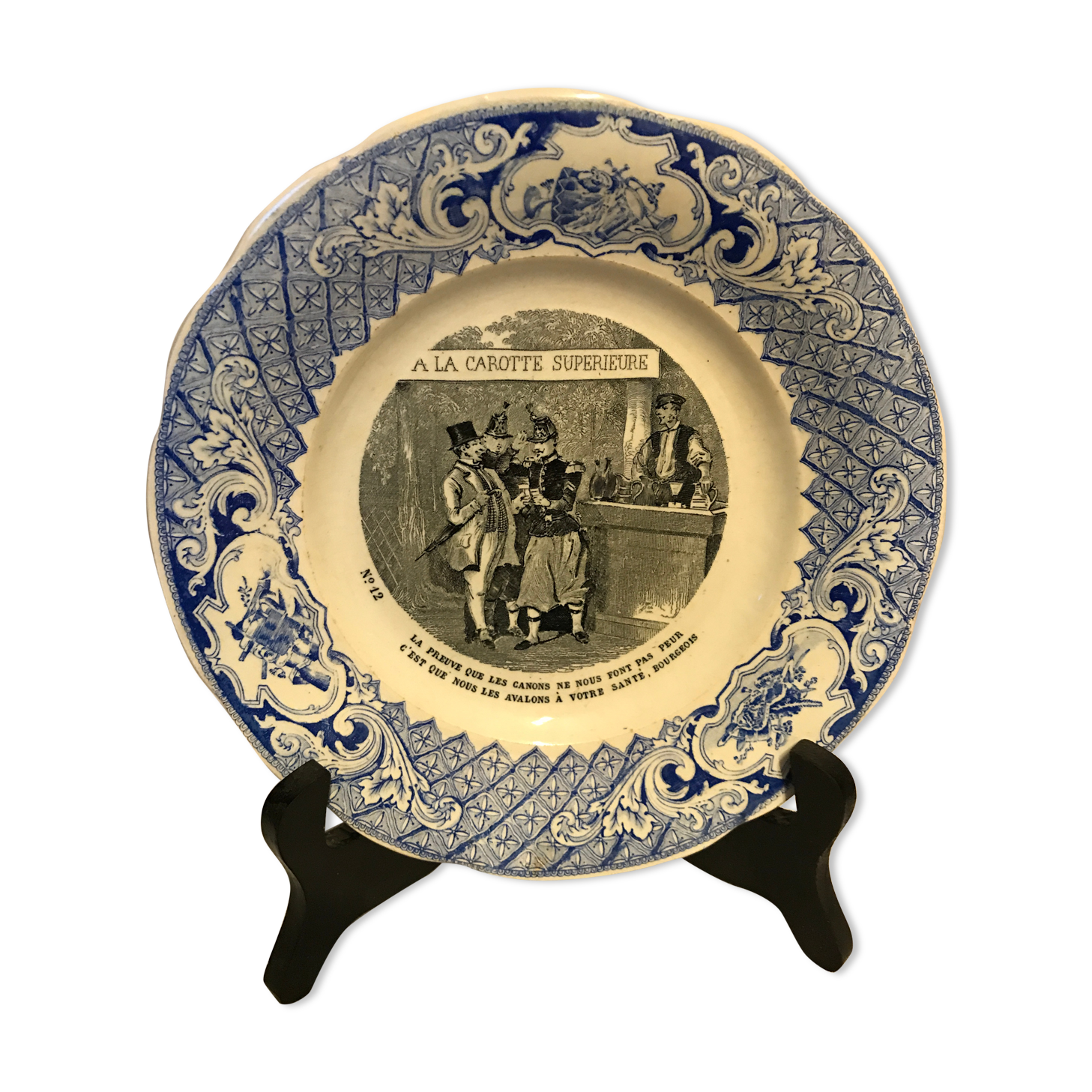 19th-century creil creil talking plate