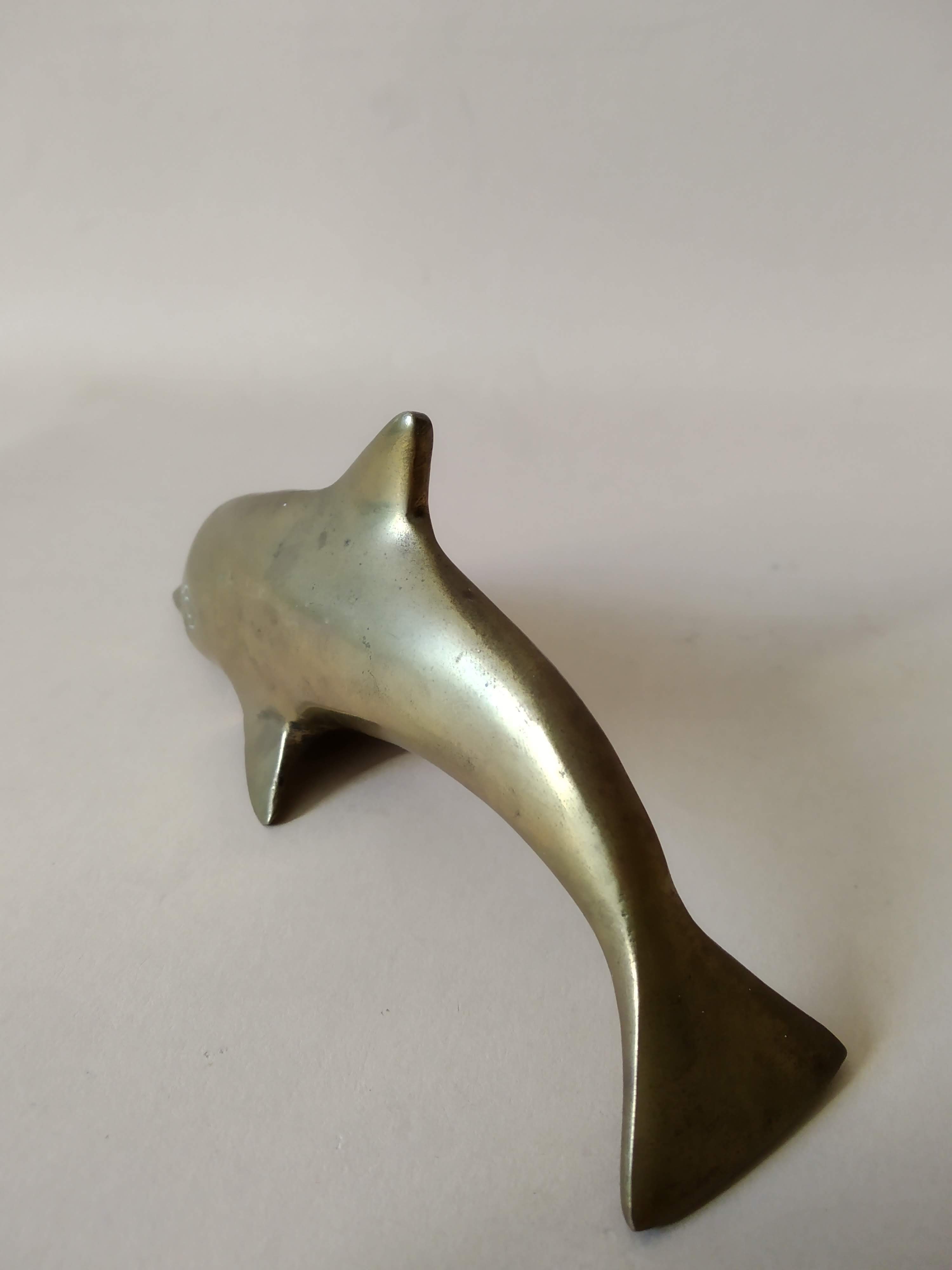 Patinated brass dolphin