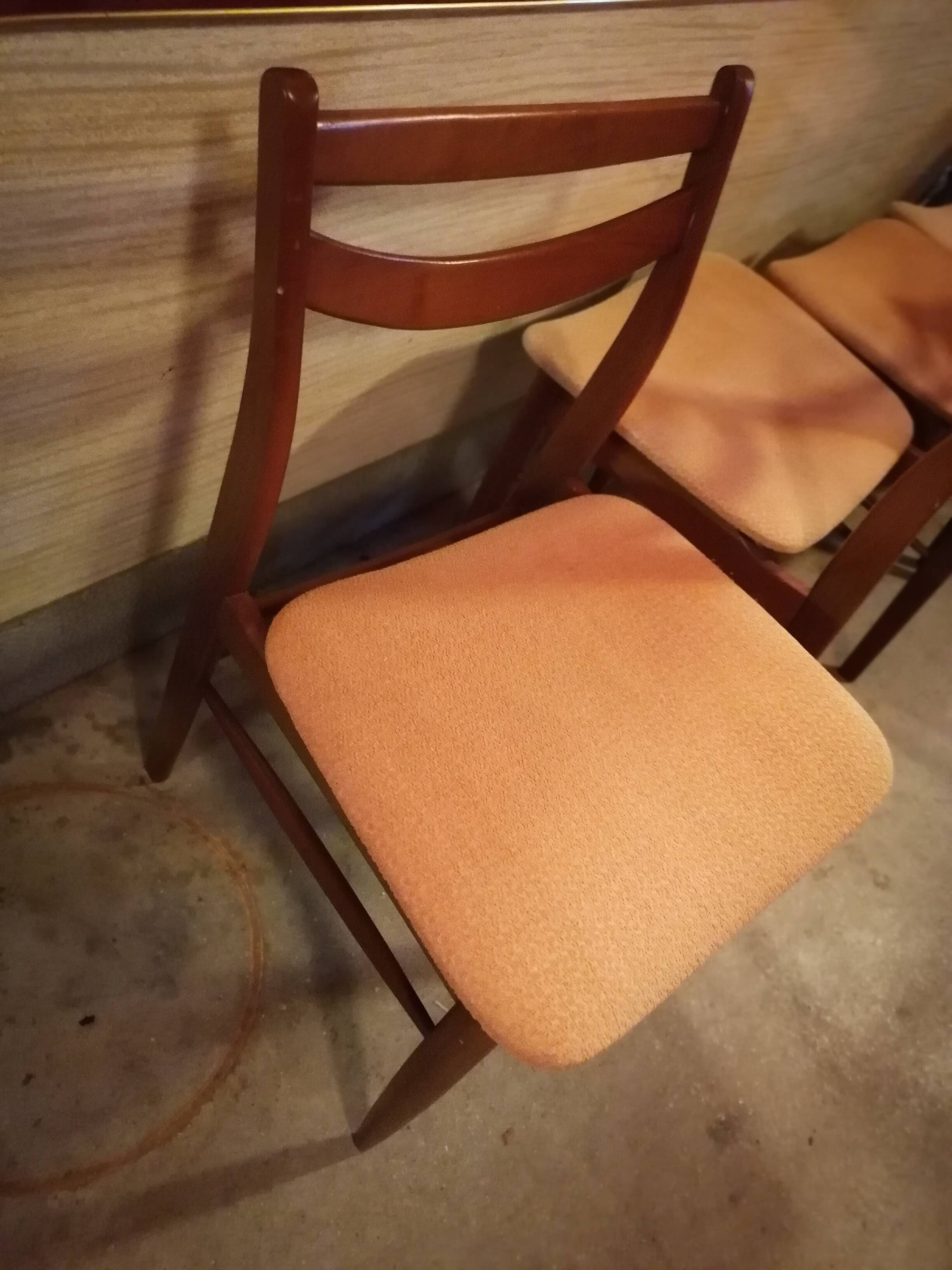 Set of 4 Scandinavian teak chairs 1960 fabric