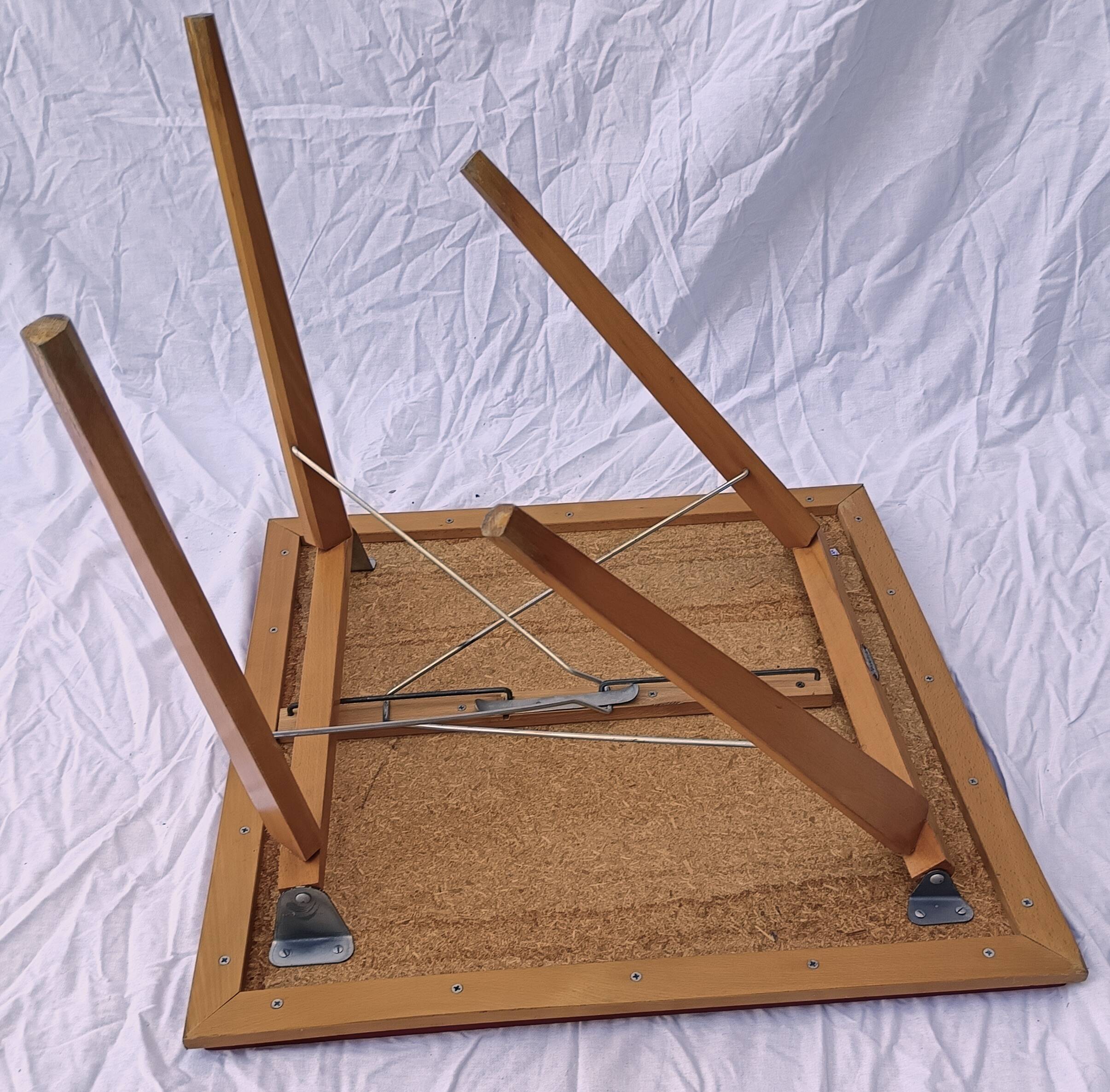 petite table pliante 65 x 65 bois/skaî