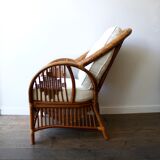 1980's rattan armchair