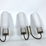 Mid-Century Modern set of three sconces in Arredoluce style. Italy 1950s