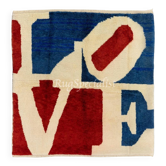 Tapis de la Saint-Valentin. Tapis moderne Pop Art 'AMOUR'. 100% Laine. Cadeaux de la Saint-Valentin.