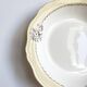 Vintage shallow dish L'Amandinoise model Paola white cream flowers