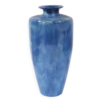 Large blue Bavent Art Deco vase