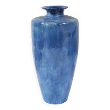 Large blue Bavent Art Deco vase