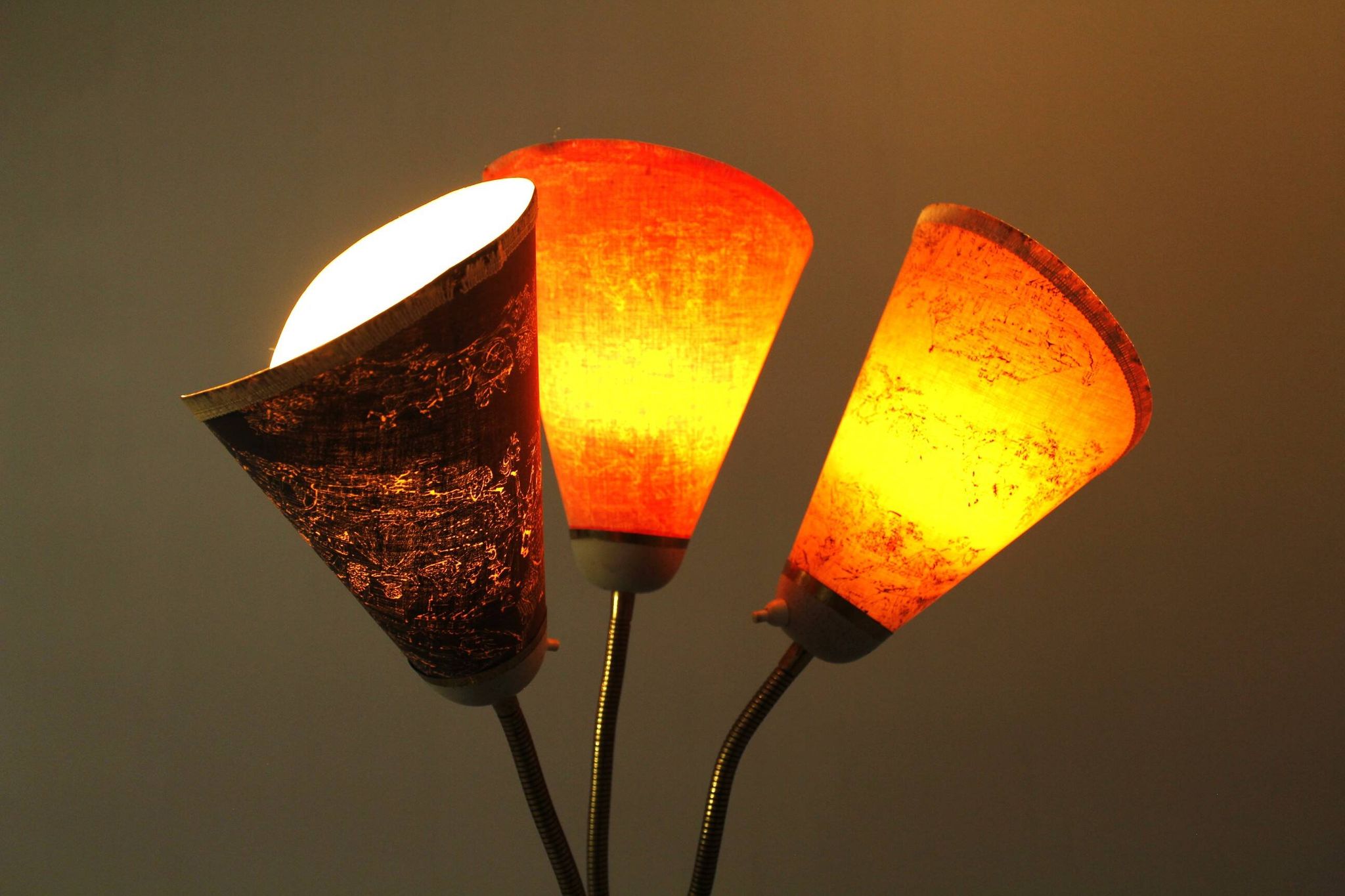 Italian Brass Three Light Floor Lamp, 1960s